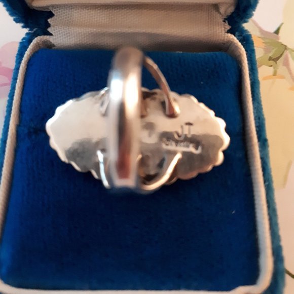 Ring - Sterling Silver and Malachite - Stamped and Hallmarked - Picture 3 of 3